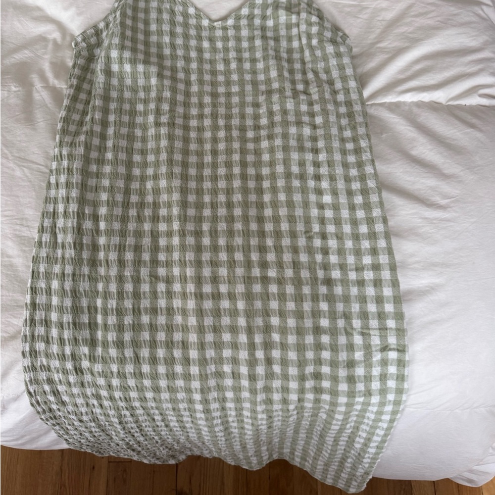 Universal Thread Olive Checkered Sundress - image 3
